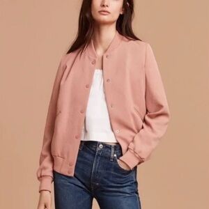 Wilfred Aritzia Old Rose Blush Pink Poussin Bomber Jacket Snap Size M Sporty